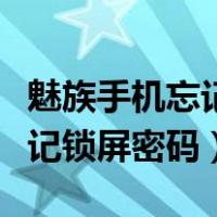 魅族手机忘记锁屏密码怎么刷机（魅族手机忘记锁屏密码）