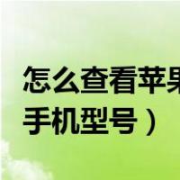 怎么查看苹果手机型号和配置（怎么查看苹果手机型号）