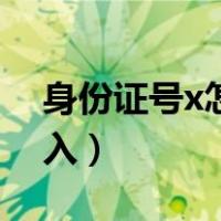 身份证号x怎么输入密码（身份证号x怎么输入）