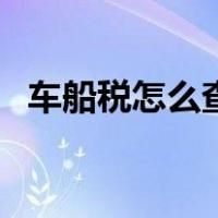 车船税怎么查询（车船税怎么交网上缴费）
