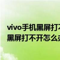 vivo手机黑屏打不开怎么办但是有声音怎么回事（vivo手机黑屏打不开怎么办）