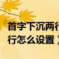 首字下沉两行怎么设置不同颜色（首字下沉两行怎么设置）