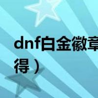 dnf白金徽章怎么得2022（dnf白金徽章怎么得）