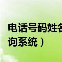 电话号码姓名查询系统官网（电话号码姓名查询系统）
