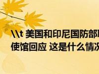 \t 美国和印尼国防部联合声明有涉南海内容？中国驻印尼使馆回应 这是什么情况？