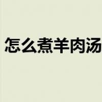怎么煮羊肉汤好喝视频（怎么煮羊肉汤好喝）