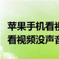 苹果手机看视频没声音了如何恢复（苹果手机看视频没声音）
