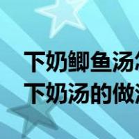 下奶鲫鱼汤怎么做?鲫鱼汤的家常做法（鲫鱼下奶汤的做法）