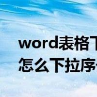 word表格下拉序号递增对不齐（word表格怎么下拉序号）