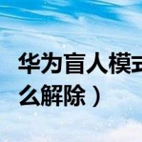 华为盲人模式怎么解除密码（华为盲人模式怎么解除）