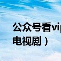 公众号看vip电影电视剧（微信公众号看vip电视剧）