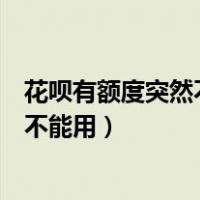 花呗有额度突然不能用了原因及解决方法（花呗有额度突然不能用）