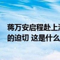 蒋万安启程赴上海，指“双城论坛”传递和平的价值、对话的迫切 这是什么情况？