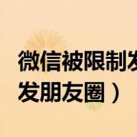 微信被限制发朋友圈是什么原因（微信被限制发朋友圈）