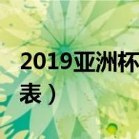 2019亚洲杯赛程表及结果（2019亚洲杯赛程表）