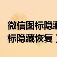 微信图标隐藏了怎么恢复到桌面（手机微信图标隐藏恢复）