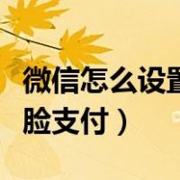 微信怎么设置人脸支付功能（微信怎么设置人脸支付）
