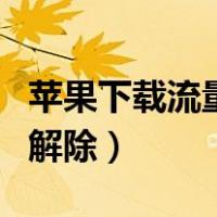 苹果下载流量限制怎么办（苹果下载流量限制解除）