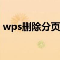 wps删除分页符怎么删除（wps删除分页符）