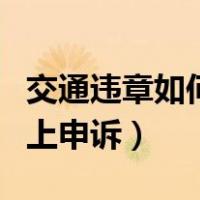 交通违章如何网上申诉成功（交通违章如何网上申诉）