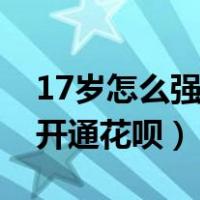 17岁怎么强制开通花呗账户（17岁怎么强制开通花呗）