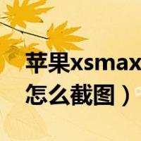 苹果xsmax怎么截图全屏长图（苹果xsmax怎么截图）