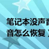 笔记本没声音了如何恢复扬声器（笔记本没声音怎么恢复）