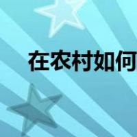 在农村如何赚钱最快（在农村如何赚钱）