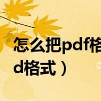 怎么把pdf格式转换成word（pdf怎么转word格式）