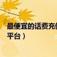 最便宜的话费充值平台是哪个代充项目（最便宜的话费充值平台）