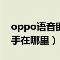 oppo语音助手在哪里找出来（oppo语音助手在哪里）