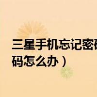 三星手机忘记密码怎么办有没有什么妙招（三星手机忘记密码怎么办）