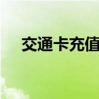 交通卡充值app（市政交通一卡通充值）
