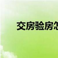 交房验房怎么验房（交房时如何验房）