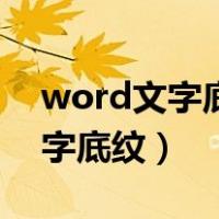 word文字底纹填充颜色怎么设置（word文字底纹）