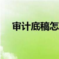 审计底稿怎么做模板（审计底稿怎么做）