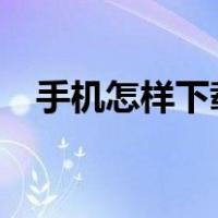 手机怎样下载视频?（手机怎么下载视频）