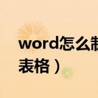 word怎么制作不规则表格（word怎么制作表格）