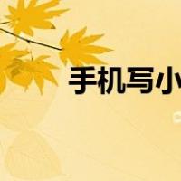 手机写小说app下载（手机写小说）