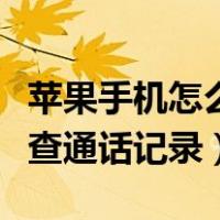 苹果手机怎么查通话记录清单（苹果手机怎么查通话记录）