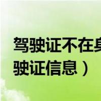 驾驶证不在身边怎么查询驾驶证信息（查询驾驶证信息）