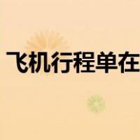 飞机行程单在哪里打印（行程单在哪里打印）