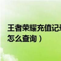 王者荣耀充值记录怎么查询支付宝账号（王者荣耀充值记录怎么查询）