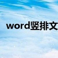 word竖排文字怎么设置（word竖排文字）