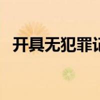 开具无犯罪记录证明网上可以办吗（开具）