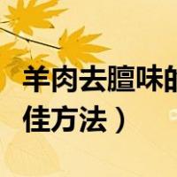羊肉去膻味的最佳方法白酒（羊肉去膻味的最佳方法）