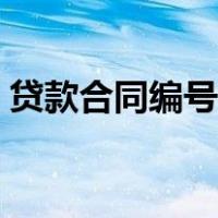 贷款合同编号查询系统（贷款合同编号查询）