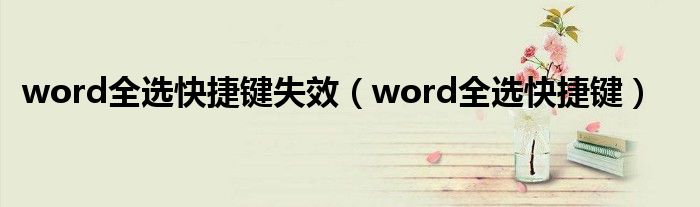 word全选快捷键失效（word全选快捷键）