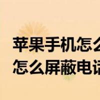 苹果手机怎么屏蔽电话不屏蔽短信（苹果手机怎么屏蔽电话）
