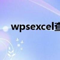 wpsexcel查找功能在哪里（wps excel）